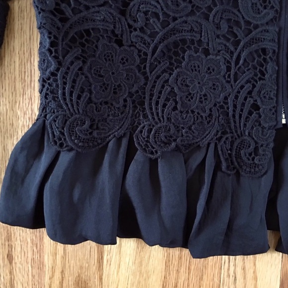 NEW Anthropologie Lilis Closet Lace Peplum Bomber - Picture 4 of 7